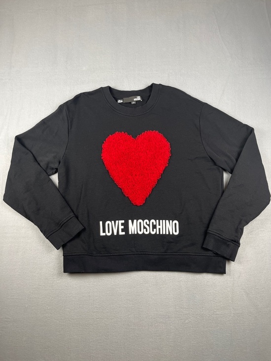 Love Moschino Tops - Love Moschino Black Sweatshirt with Red Heart Appliqué
Size: 12